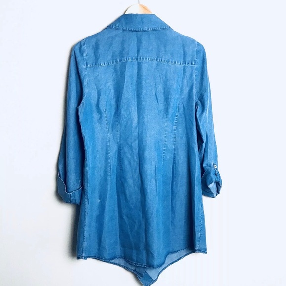SOFT SURROUNDINGS Chambray button down wrap tunic - Picture 3 of 5